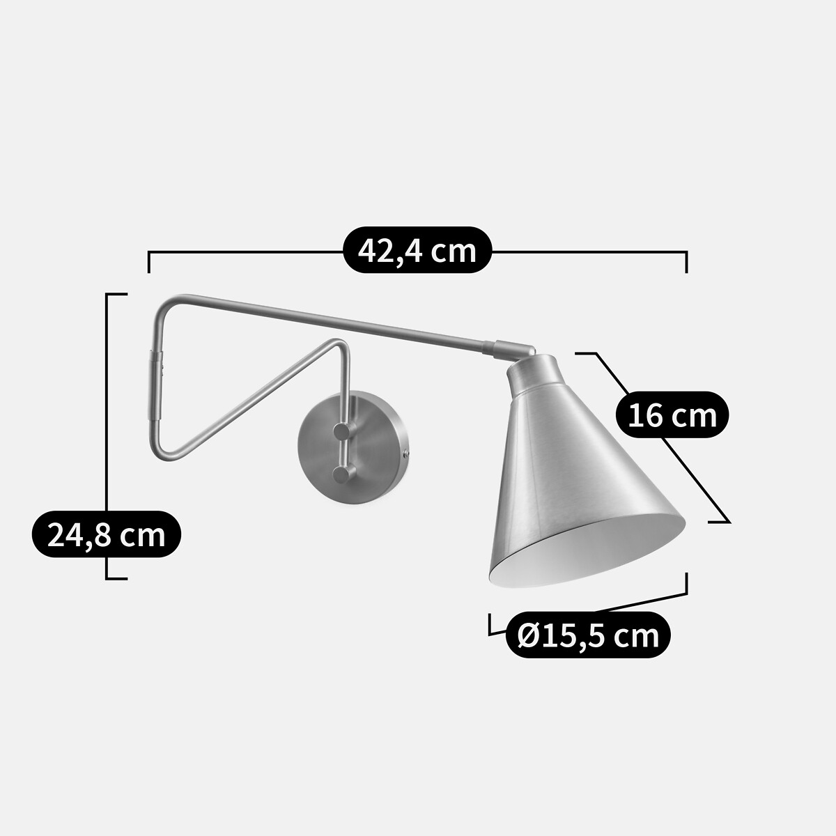 Wandlamp in smeedijzer, Hiba messing, LA REDOUTE INTERIEURS