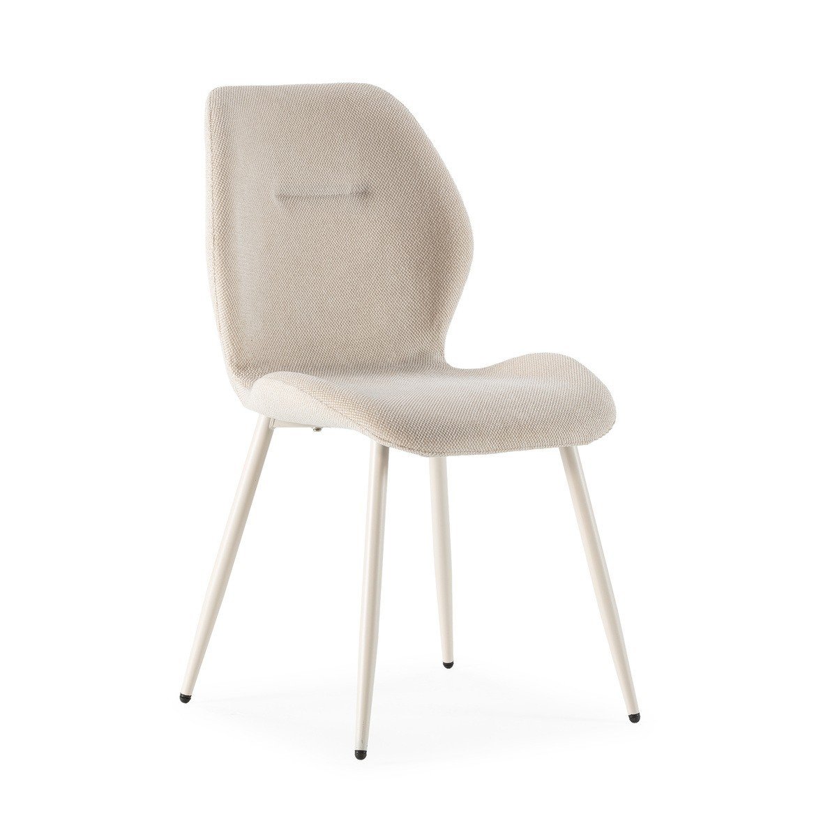 Lot de 4 chaises en tissu - ASHLEY crème, CALICOSY