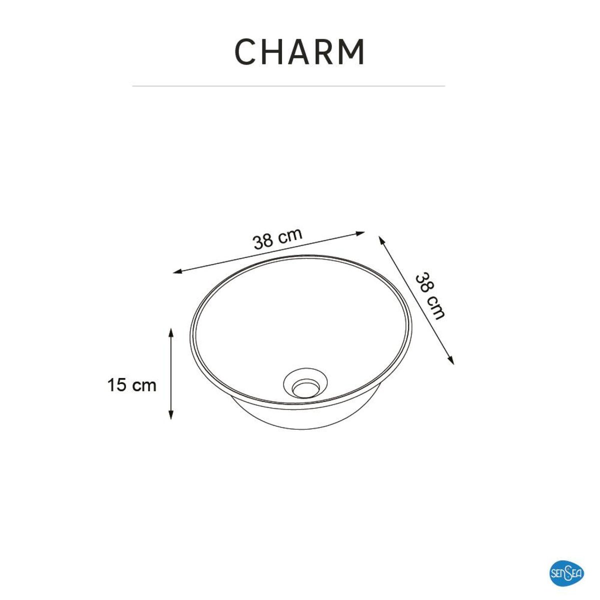 Vasque à poser en porcelaine, CHARM blanc, SENSEA