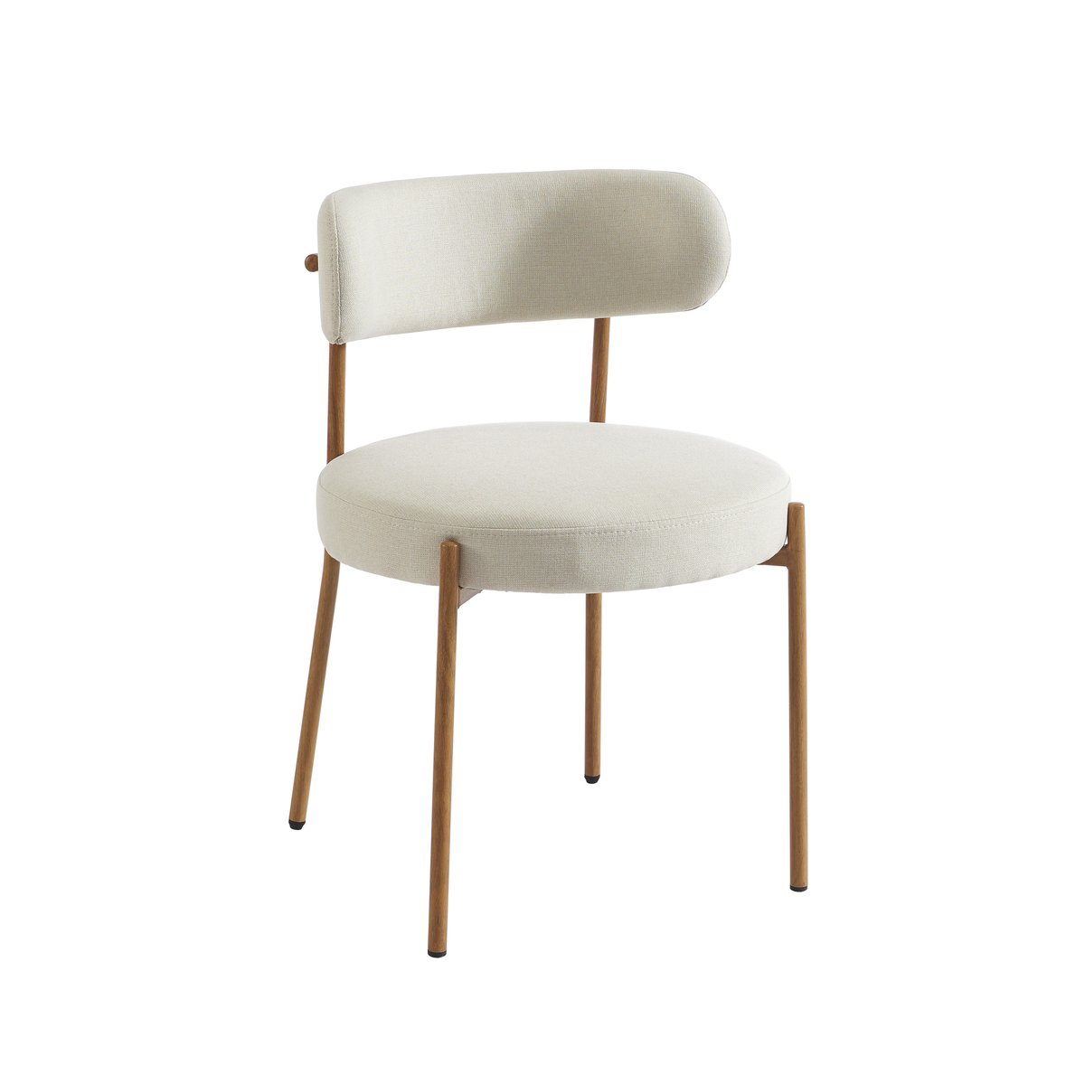 Chaises tissu pieds métal (lot de 2) NOA beige, BAÏTA