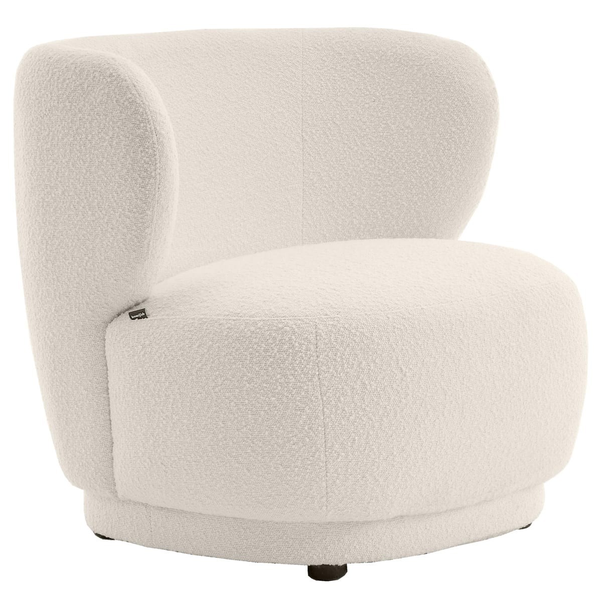 Fauteuil en tissu bouclette - ESTER ecru, HOMIFAB