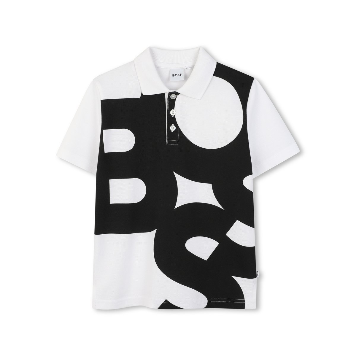 Polo en coton blanc, BOSS KIDSWEAR