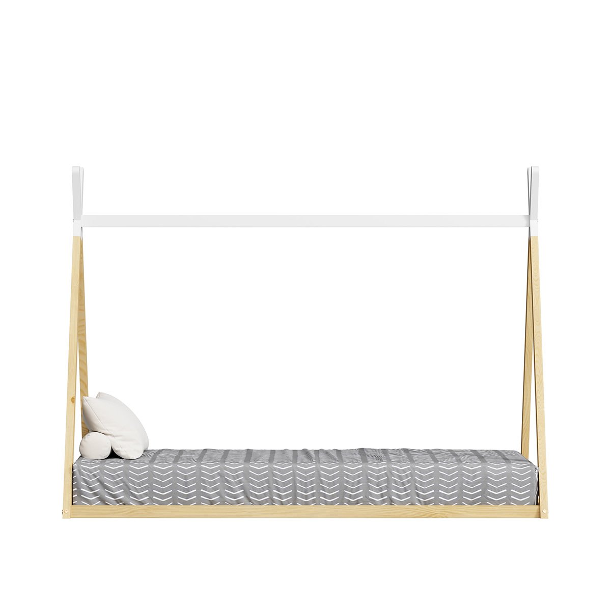 Lit tipi INDY blanc et bois, BELLECOUR