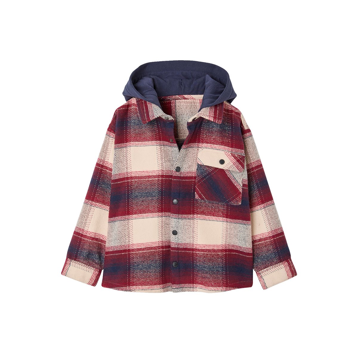 Chemise à capuche bordeaux, VERTBAUDET