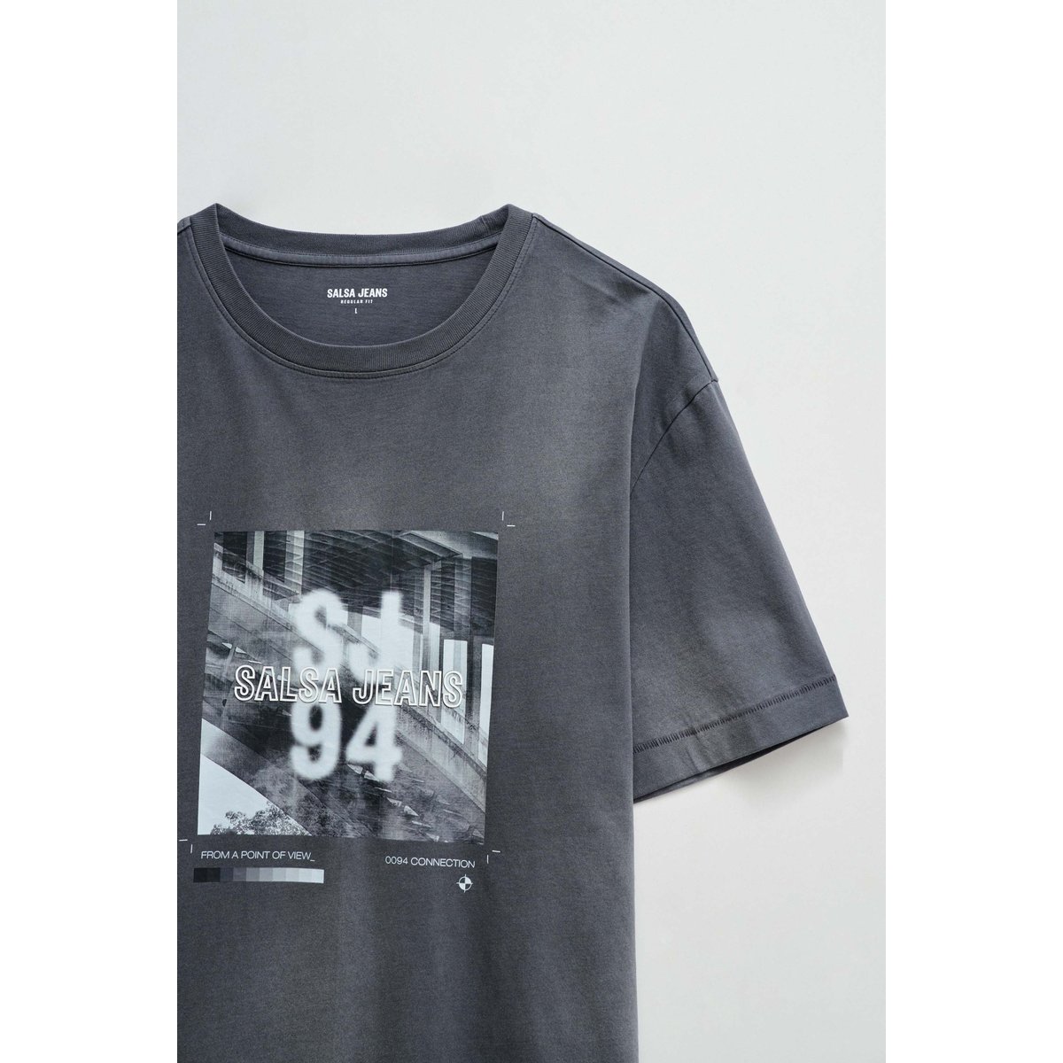 T-SHIRT AVEC IMPRIMÉ ET BRANDING vert kaki, SALSA JEANS