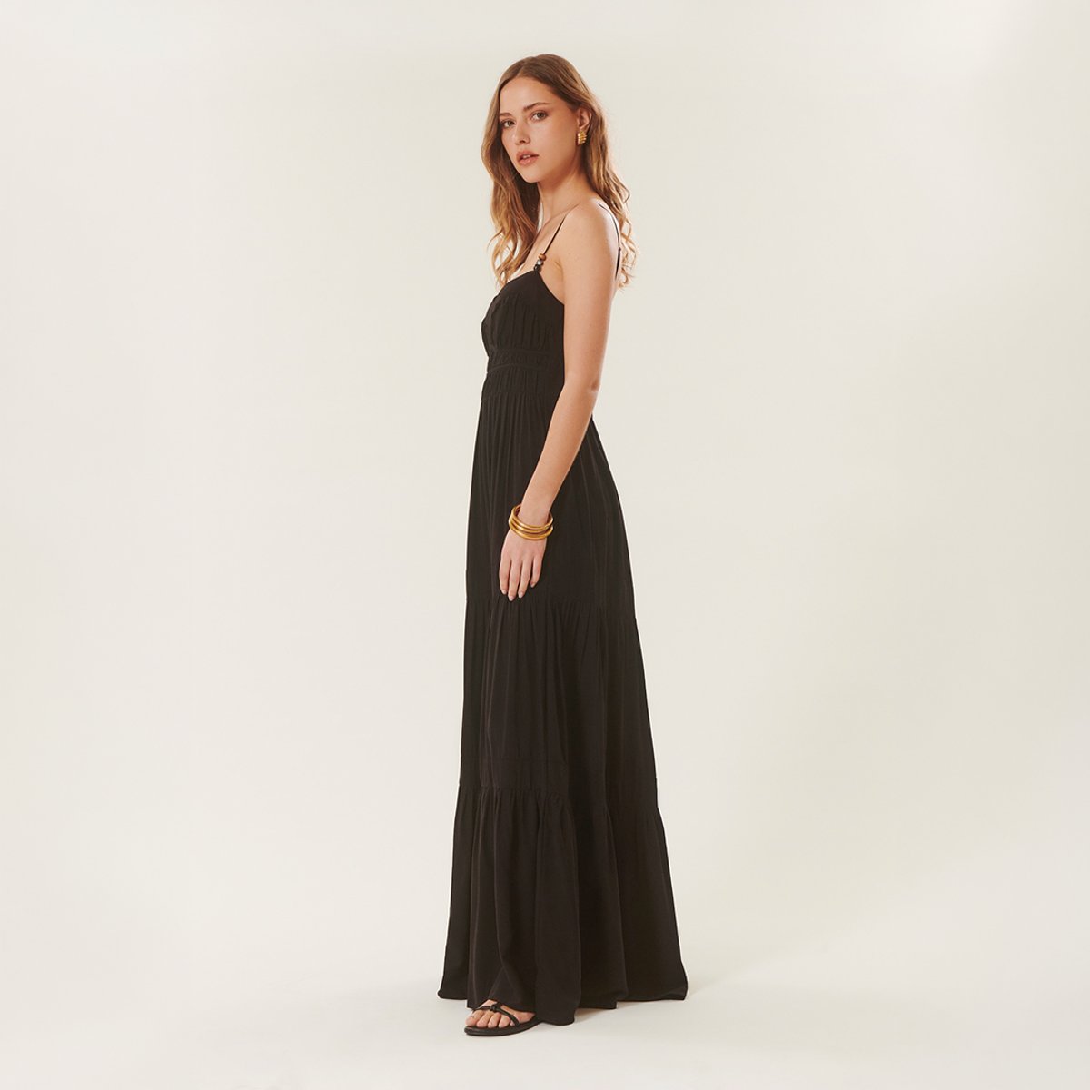 Robe longue à bretelles MARCIA noir, BENOA