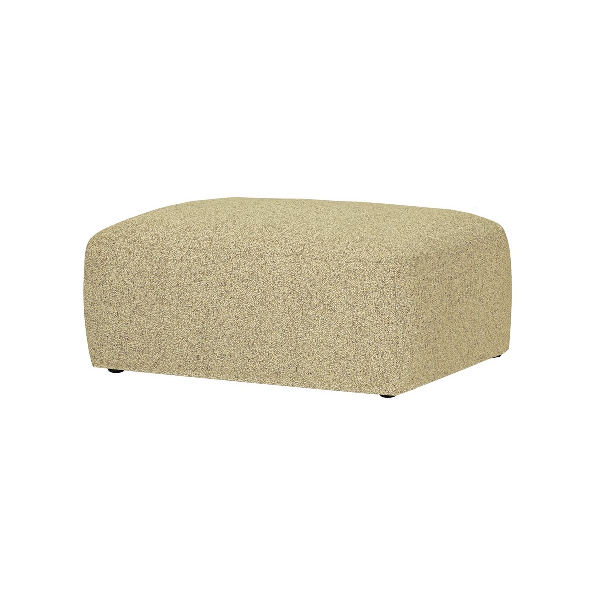 Pouf Yaro - ottoman 2 places en polyester, confort moelleux jaune pâle, NOO.MA