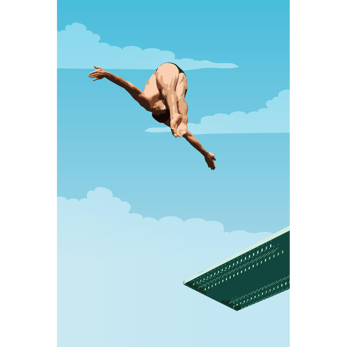 Tableau Mural Plongeon SPORT tableaux sur toile-bleu, CEANOTHE