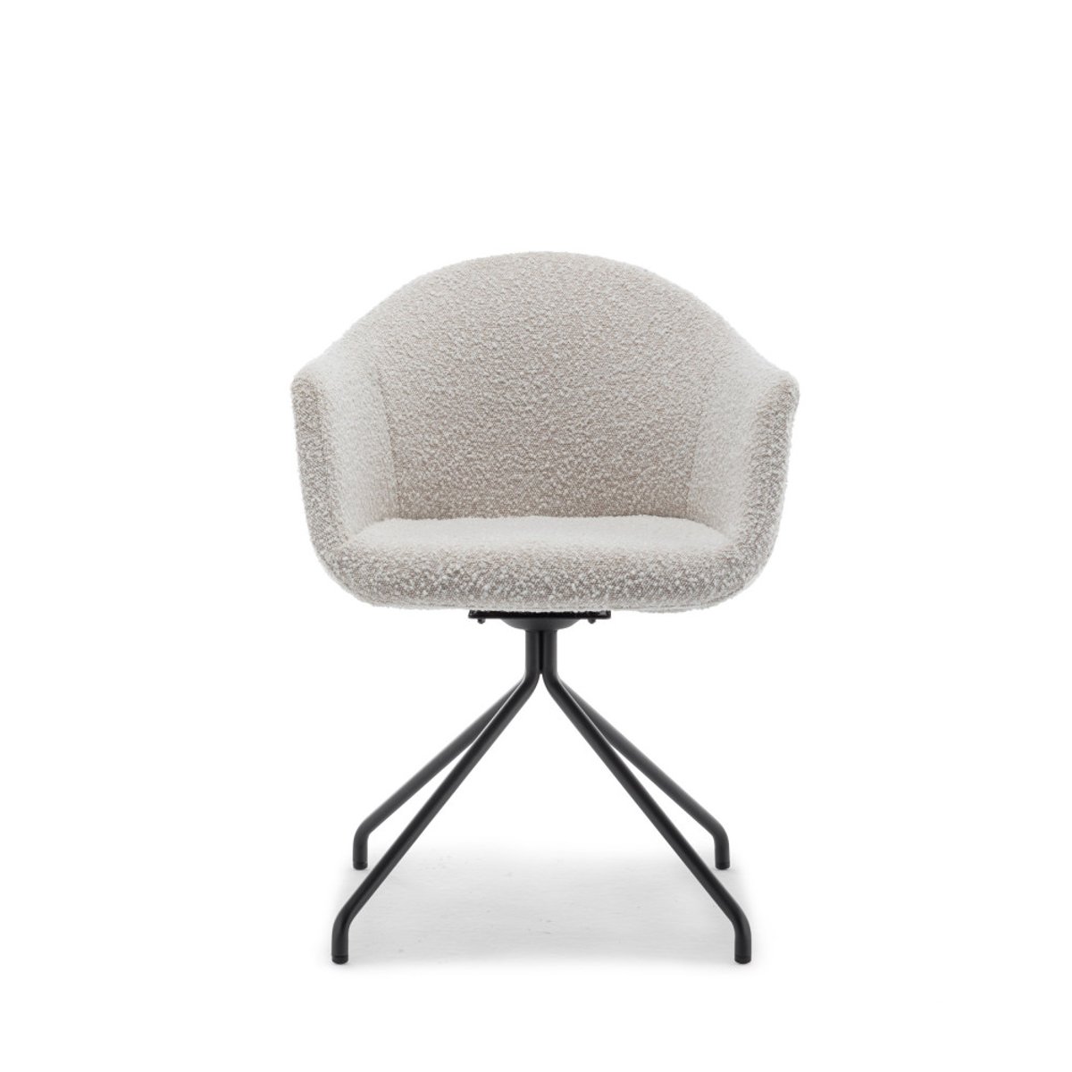 Chaise de bureau en tissu bouclette et métal- KOOIJ écru, DRAWER
