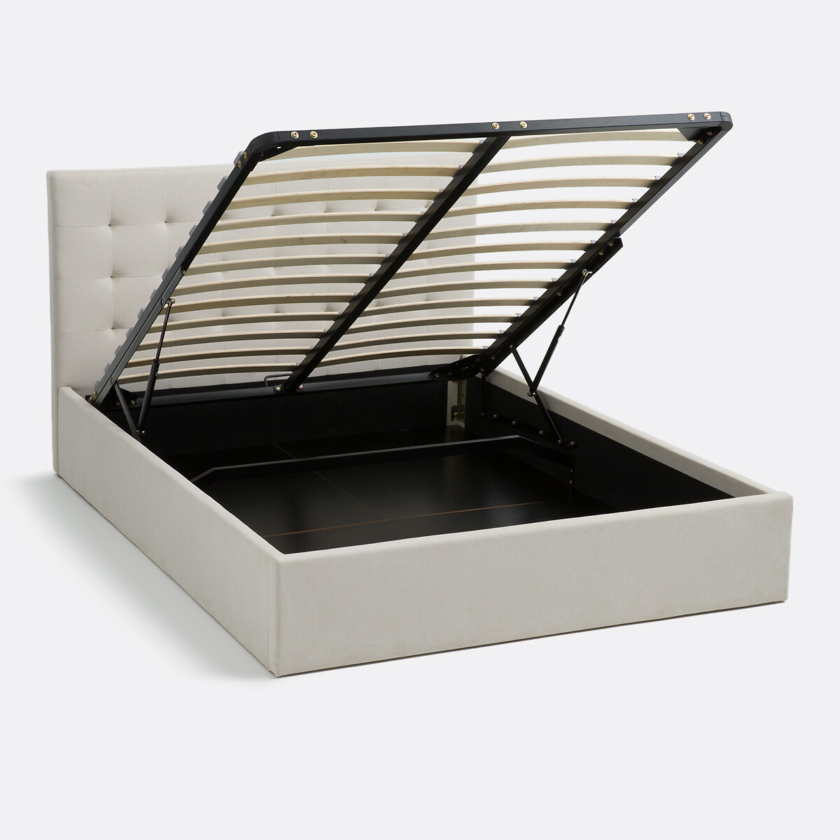 Lit coffre avec sommier relevable, Gennie beige, LA REDOUTE INTERIEURS