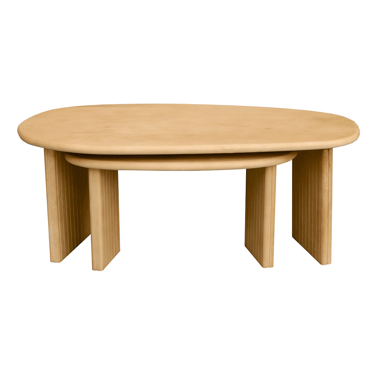 Tables basses gigognes bois clair manguier massif (lot de 2) MARBELLA couleur unique, MILIBOO