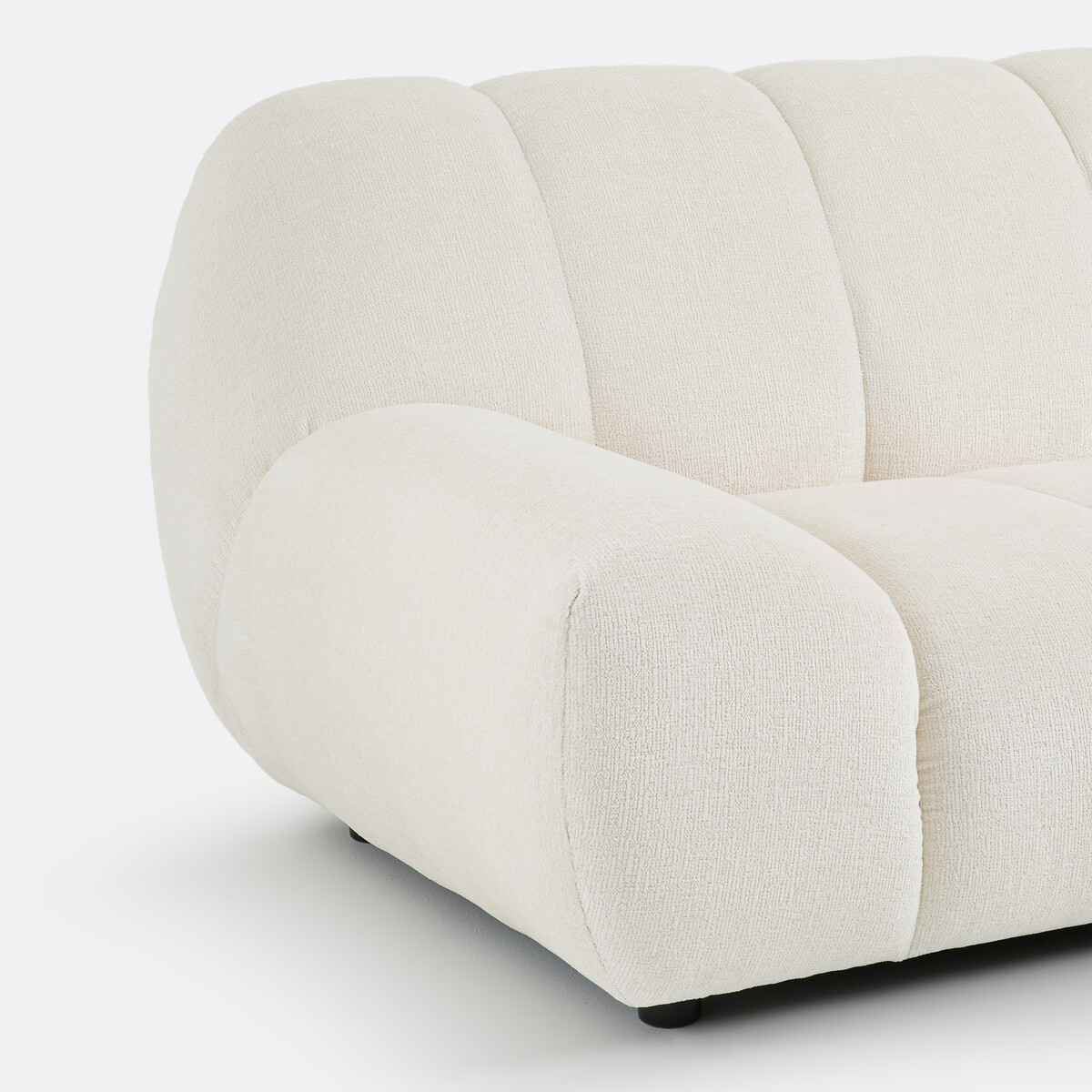 3-Sitzer-Sofa aus dickem Samt, Nuria ecru, LA REDOUTE INTERIEURS