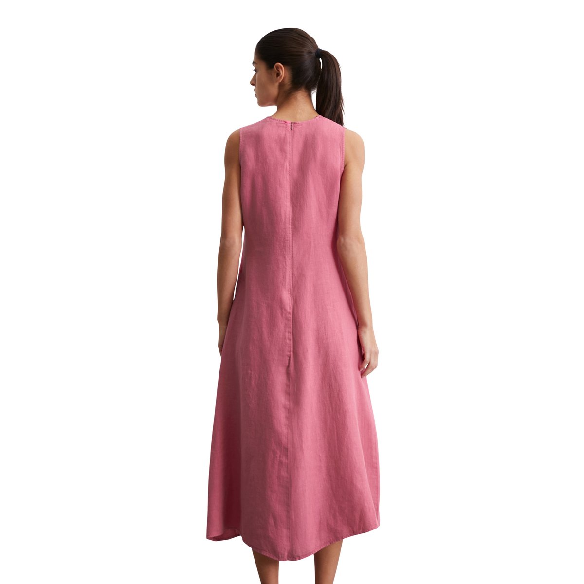 Robe sans manches en lin shaped coupé en A-ligne rose, MARC O'POLO