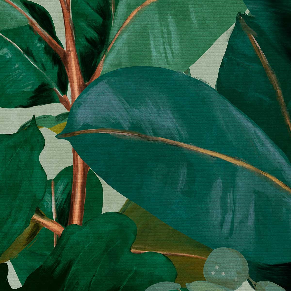 Papier peint symphonie des feuilles intissé, HEXOA