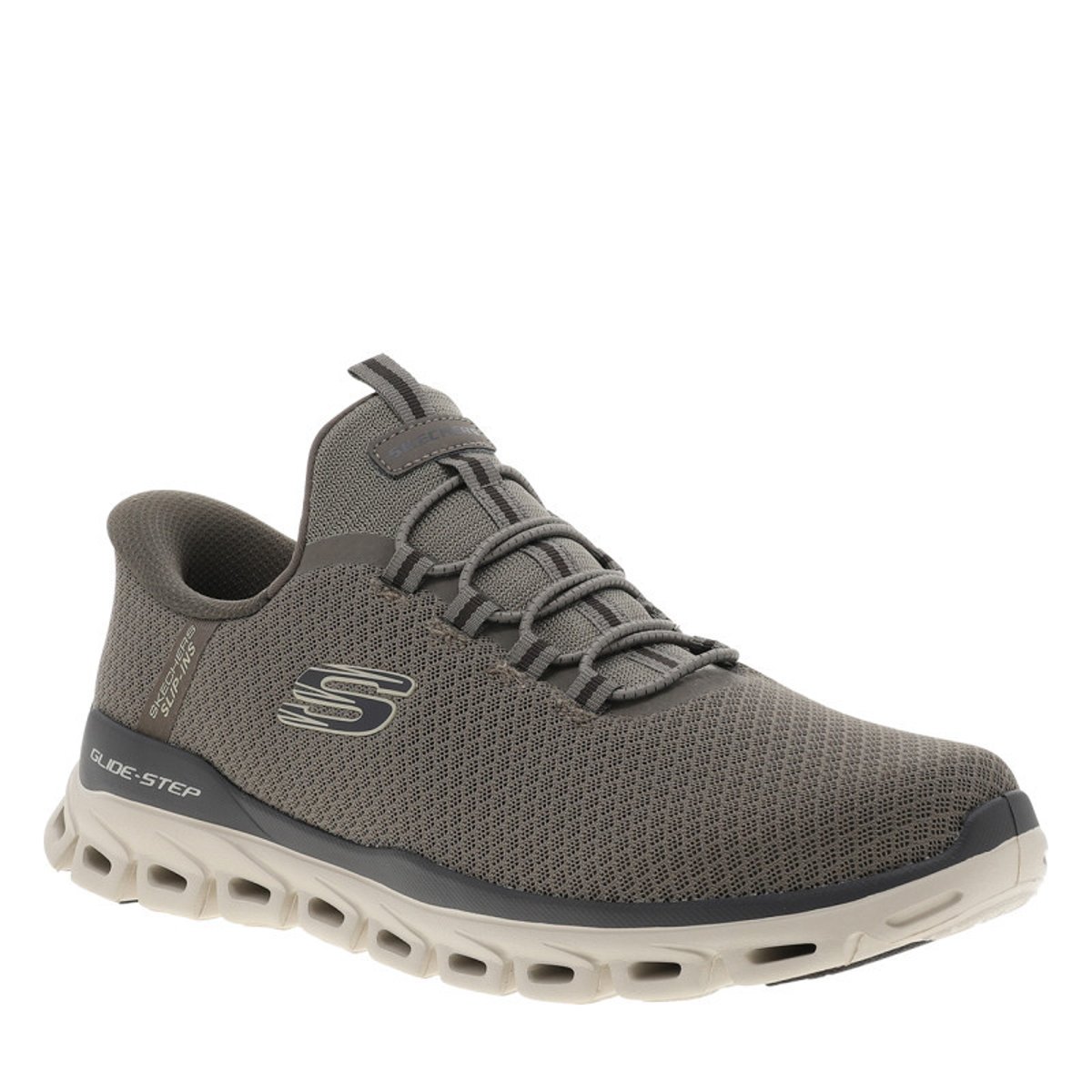 Baskets running brunes avec une semelle plate et une fermeture slip-on brun, SKECHERS