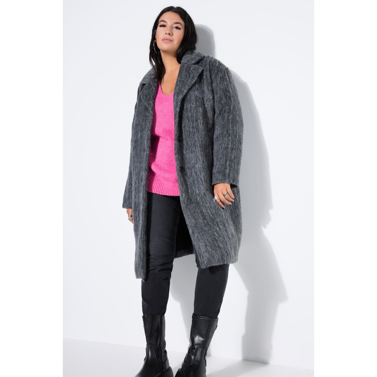 Manteau oversize chiné gris foncé, STUDIO UNTOLD