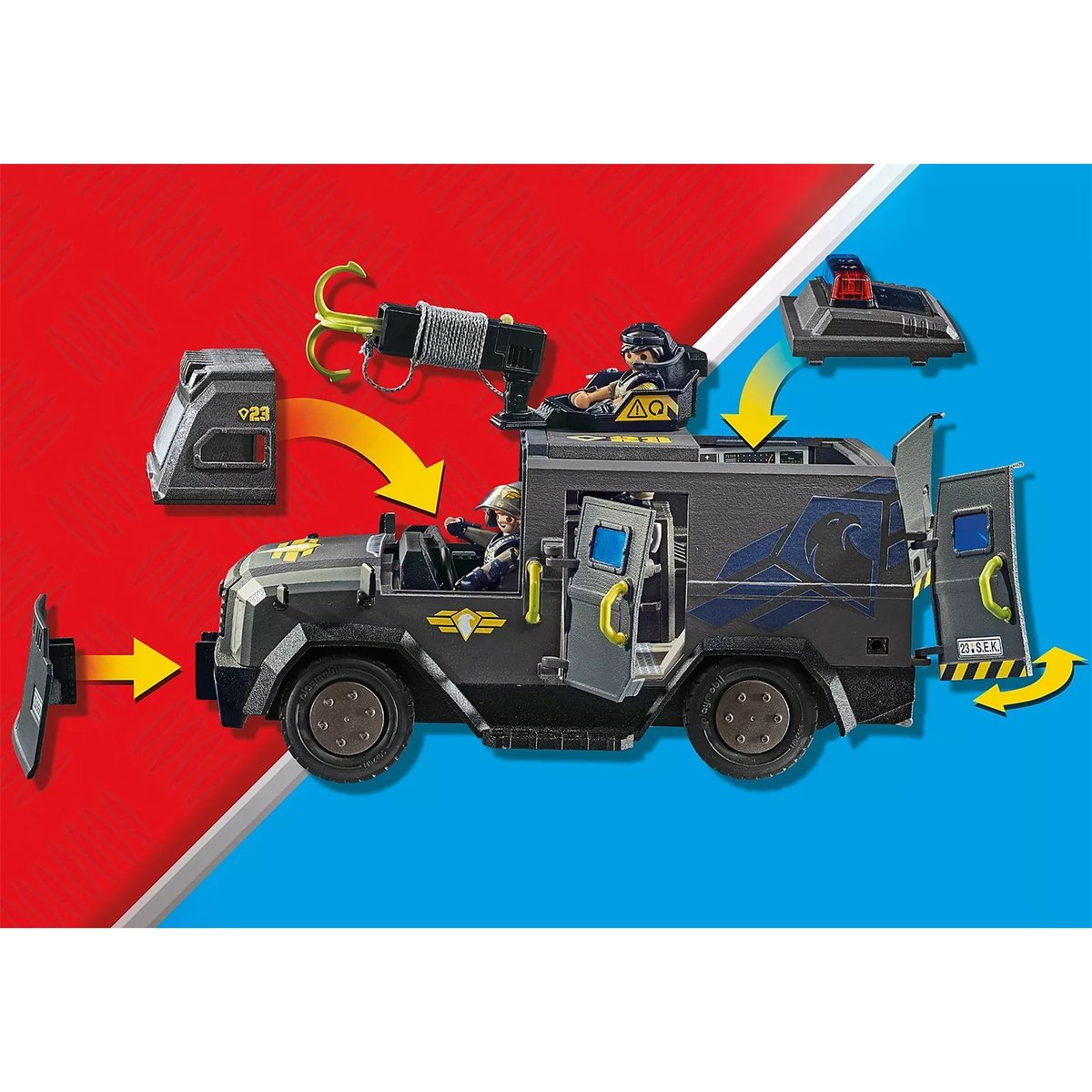 City Action Véhicule d'intervention des forces spéciales noir, PLAYMOBIL