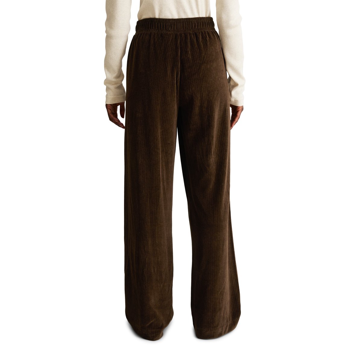 Pantalon de survêtement en velours côtelé, coupe décontractée en mélange de coton bio marron, MARC O’POLO DENIM