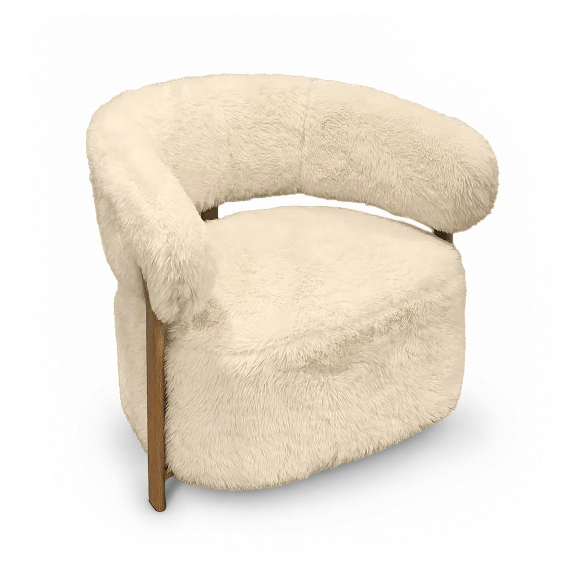 Fauteuil arrondi en tissu doux, NOUBIA beige, NOW'S HOME