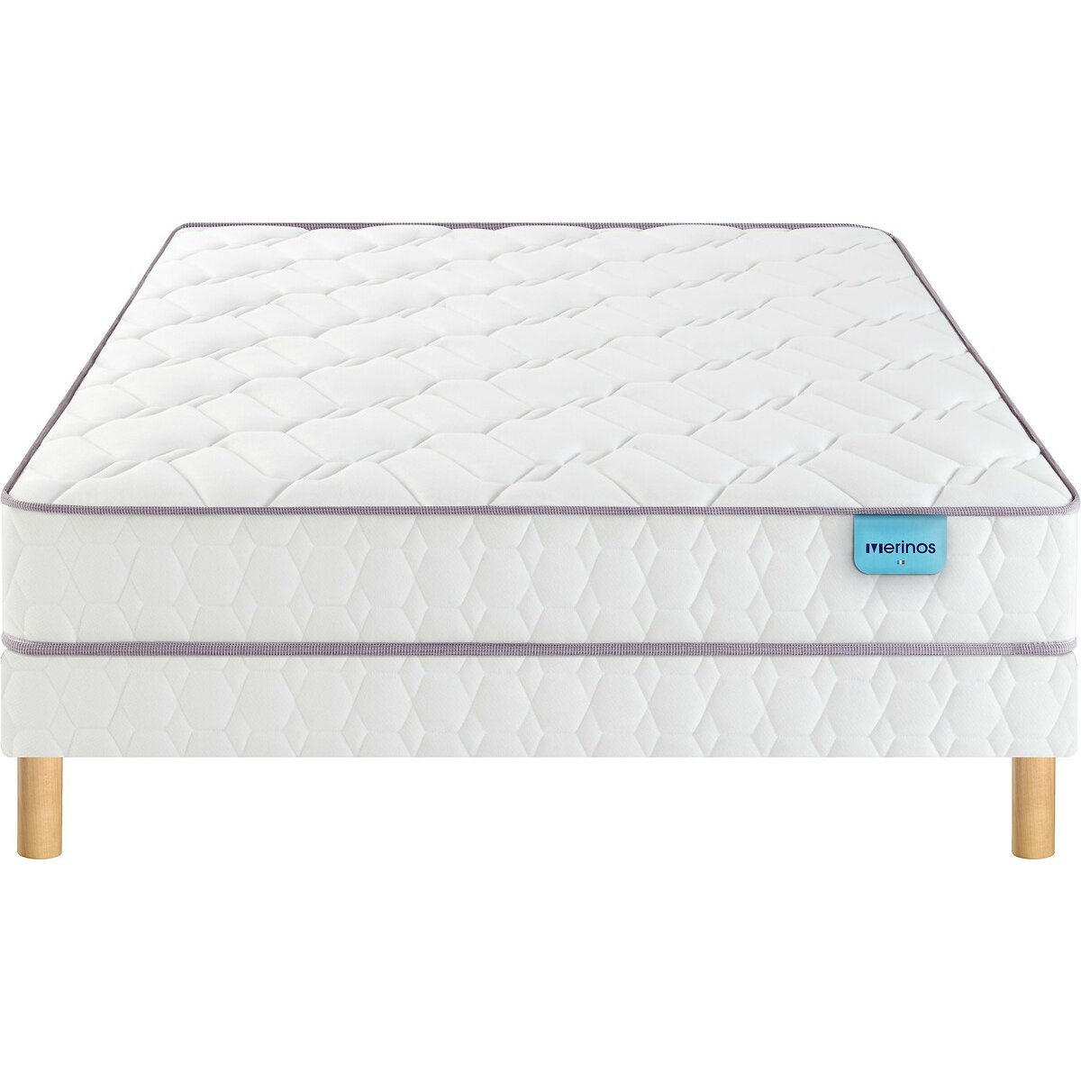 Ensemble matelas ressorts sommier, Morning Routine blanc, MERINOS