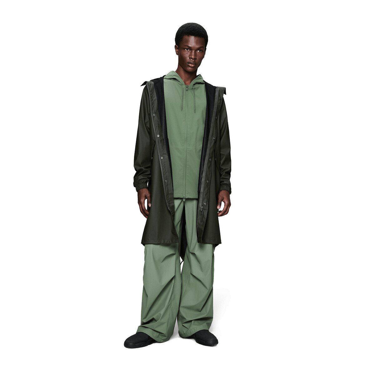 Parka imperméable à capuche unisexe, FISHTAIL kaki, RAINS
