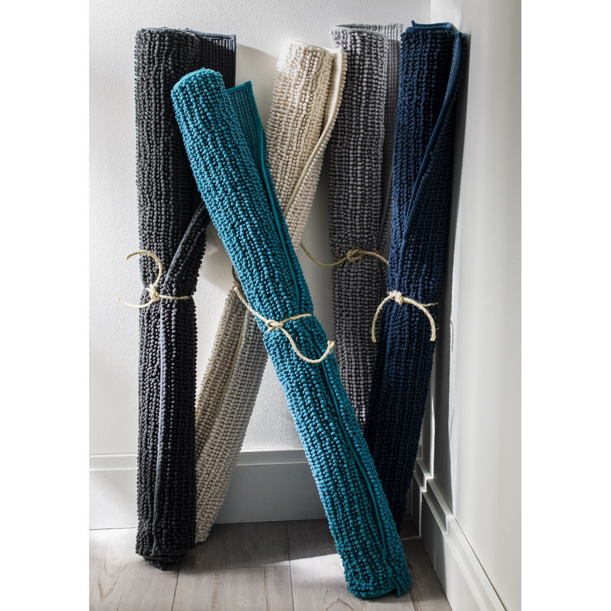 Tapis de bain chenille 60x180 en polyester uni FANI #00a1a0, GUY LEVASSEUR