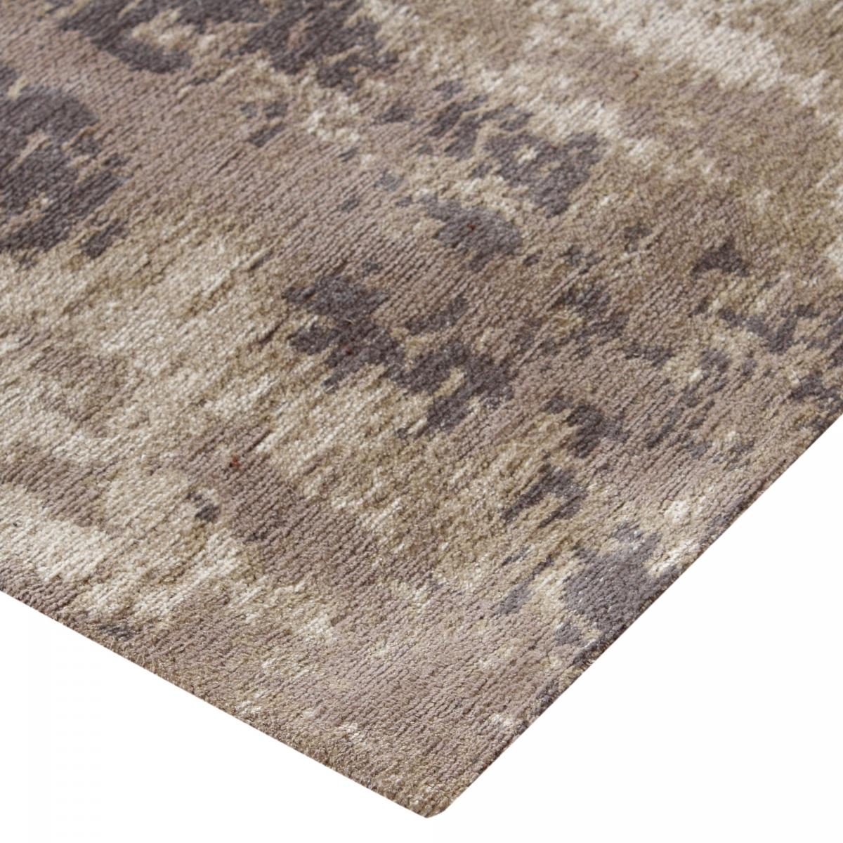 Tapis salon NIYAT , tapis en coton argent, noir, UN AMOUR DE TAPIS
