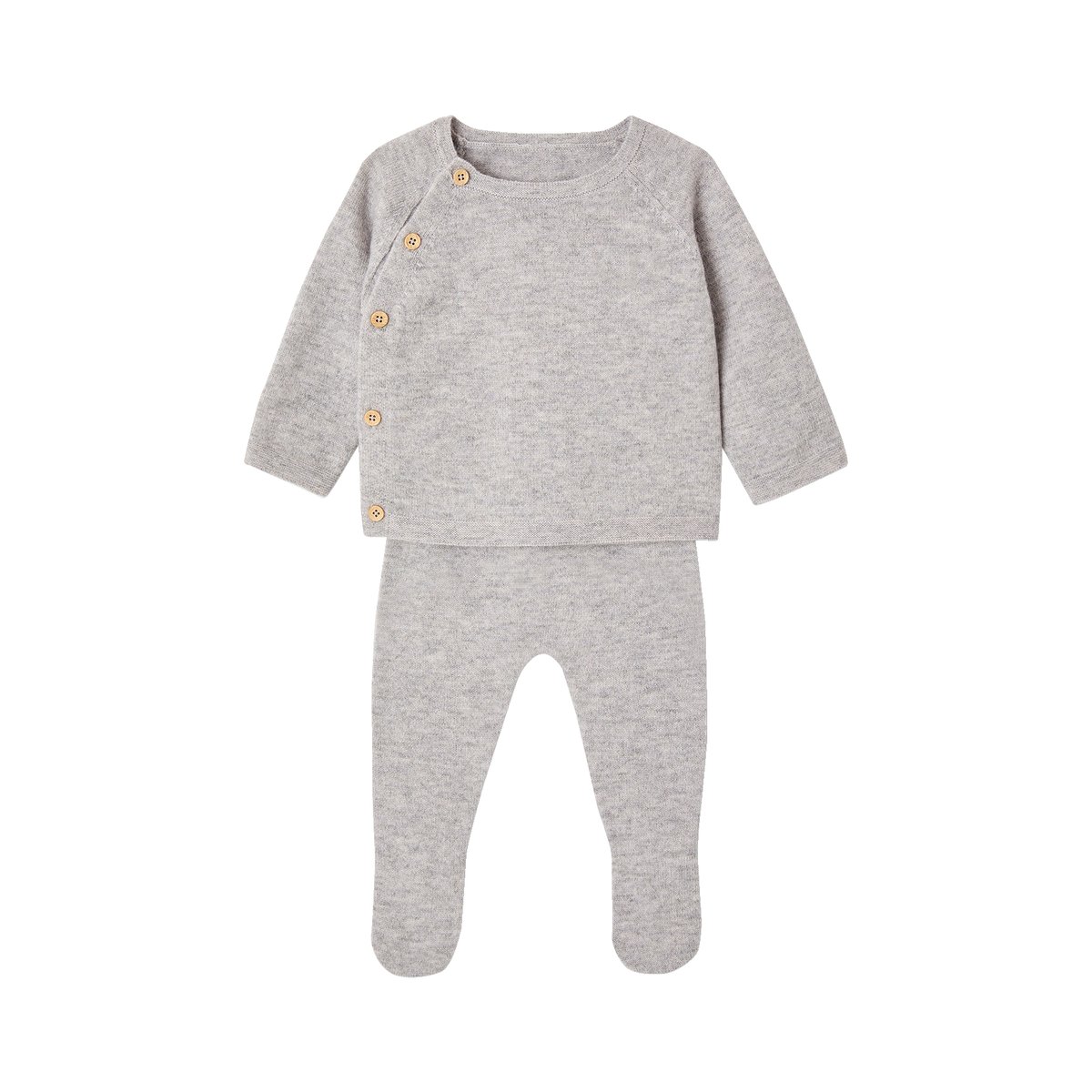 Ensemble laine et cachemire bébé gris chiné, ENVIE DE FRAISE