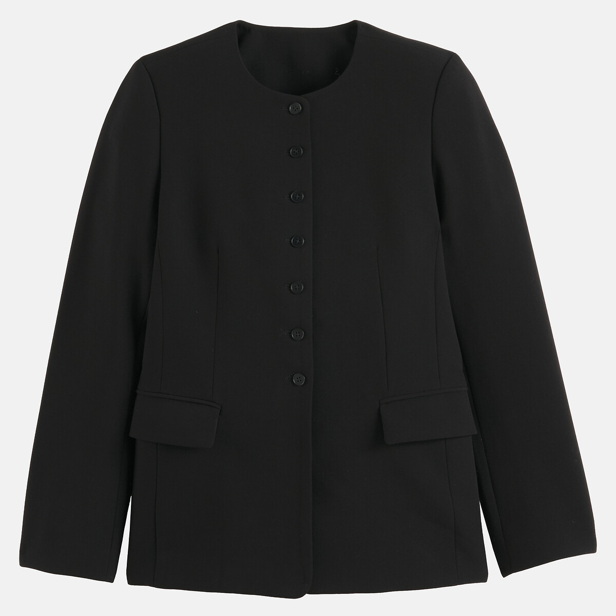 Veste col rond coupe cintrée noir, LA REDOUTE COLLECTIONS