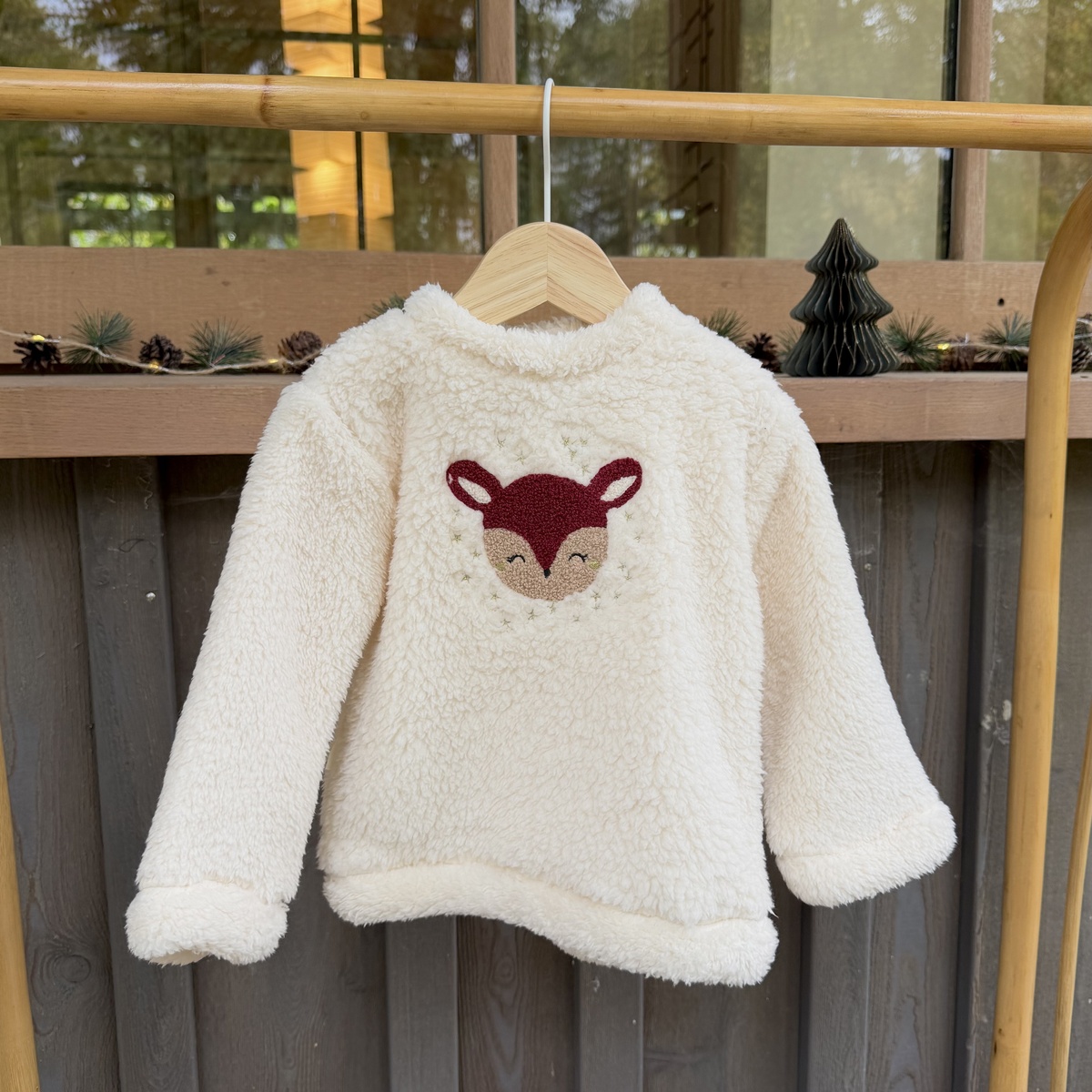 Sweat-shirt bébé en sherpa Grace vanille, PETIT BEGUIN