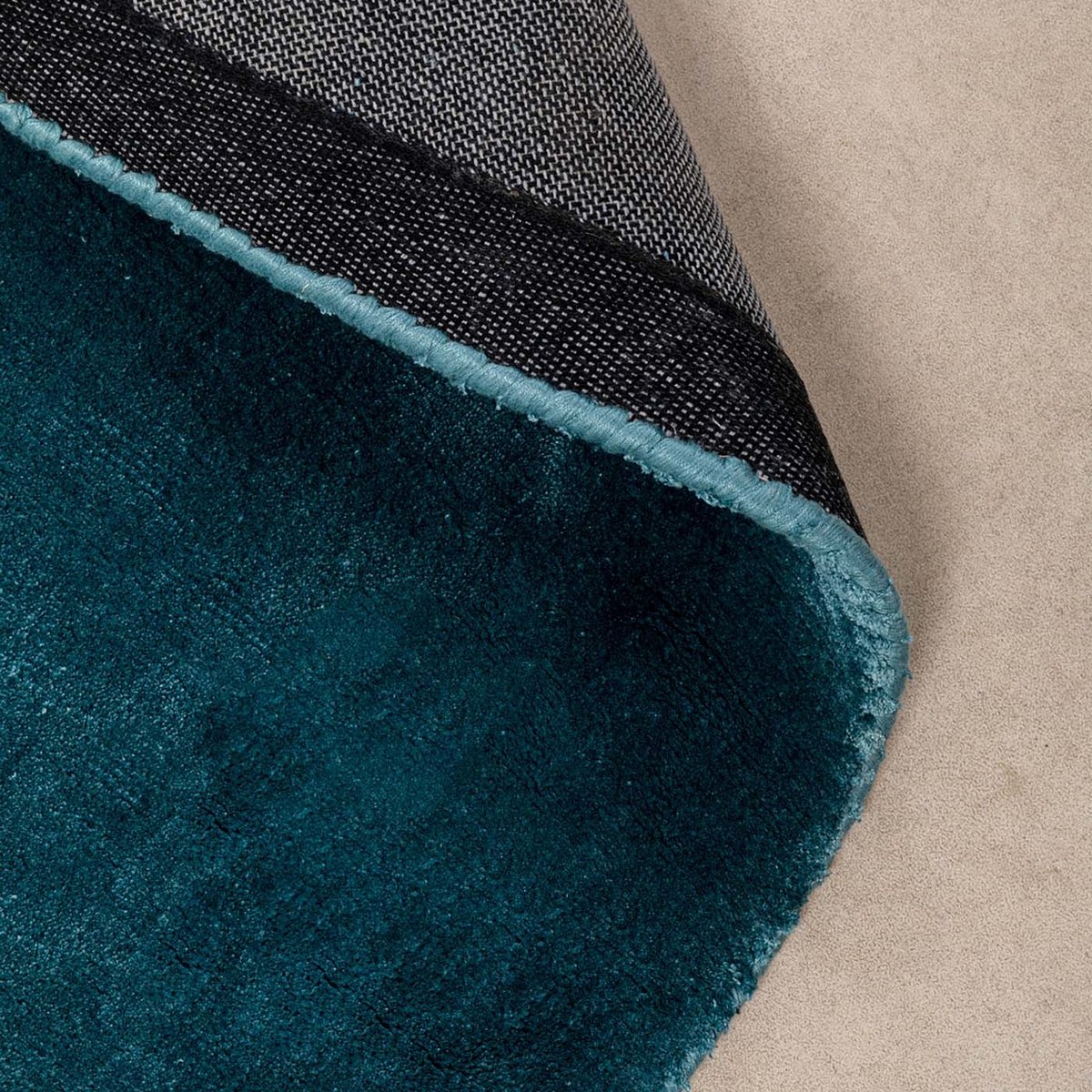 Tapis rond en viscose, COSY bleu, KARE DESIGN