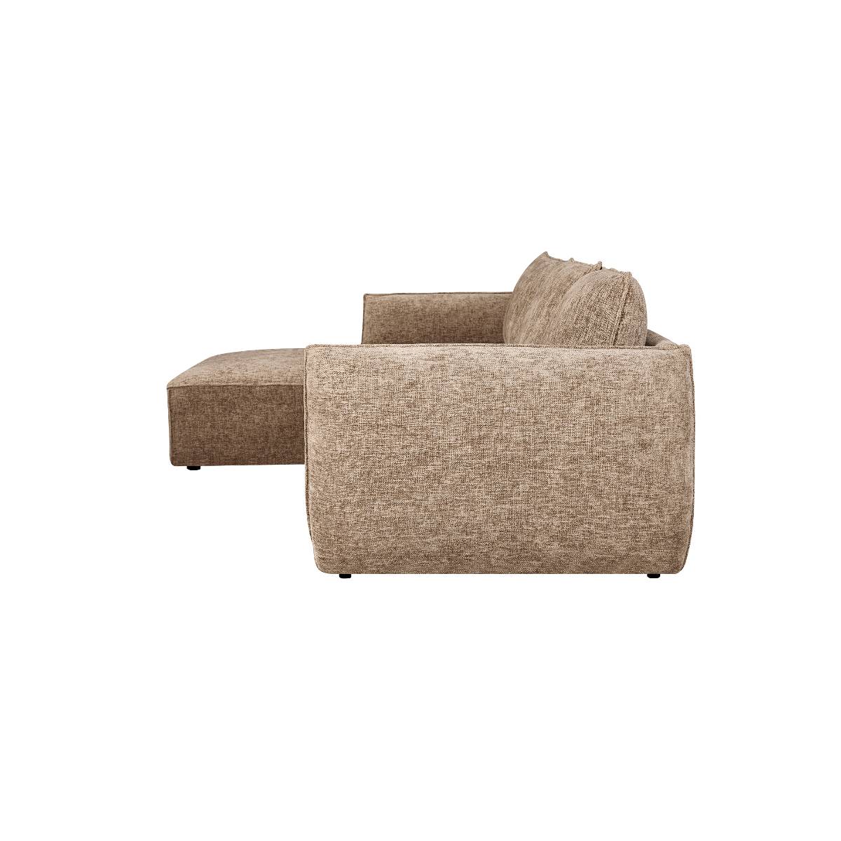 Canapé angle en tissu marron, MADE IN MEUBLES