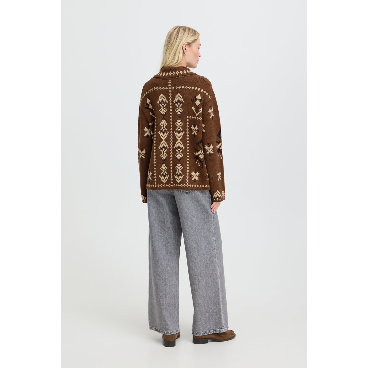 Á manches longues marron sepia ethnic, B.YOUNG
