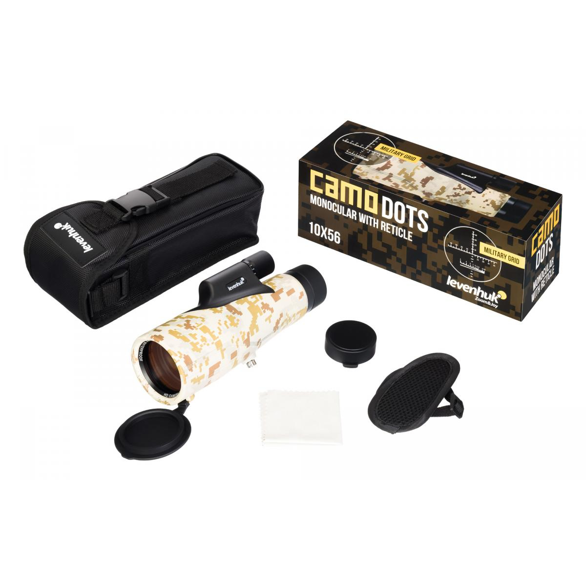 Monoculaire Camo 10x56 avec réticule couleur unique, LEVENHUK
