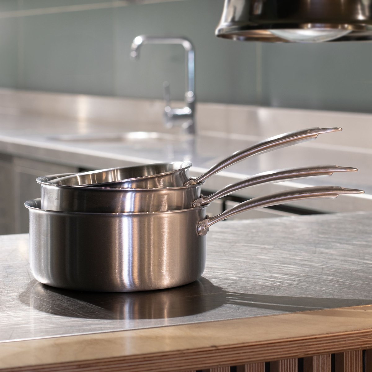Set de 3 casseroles 16/18/20 cm en acier inoxydable, TRIPLY inox, MENASTYL