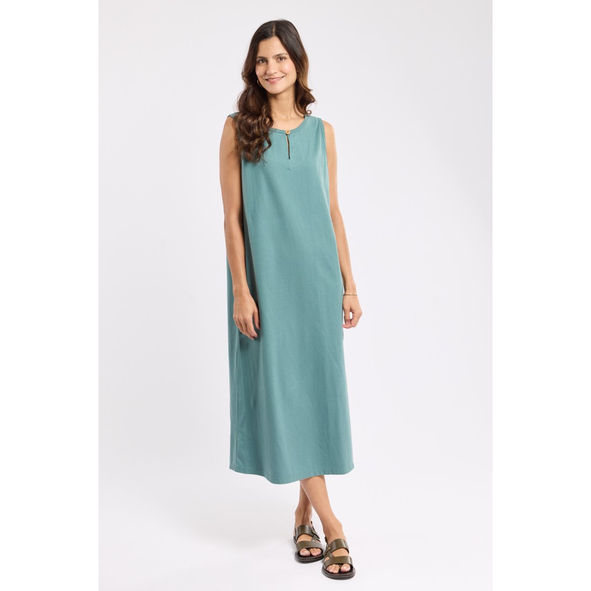 Robe débardeur longue en coton épais silver pine, ARMOR-LUX