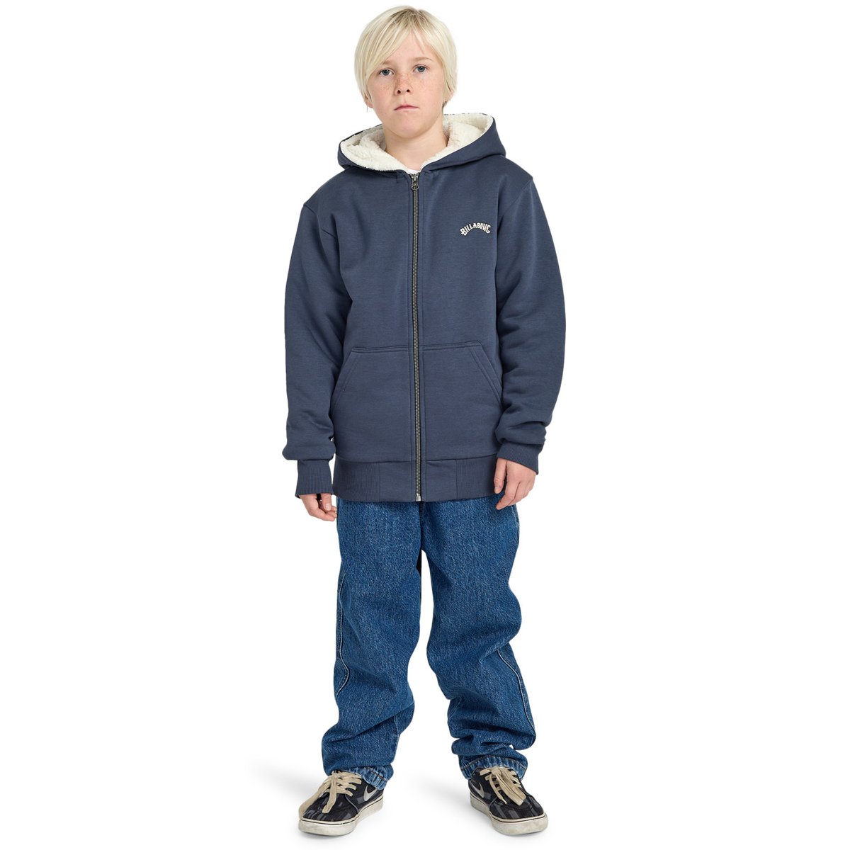 Sweat à capuche zippé ARCH SHERPA noir ombre blue, BILLABONG