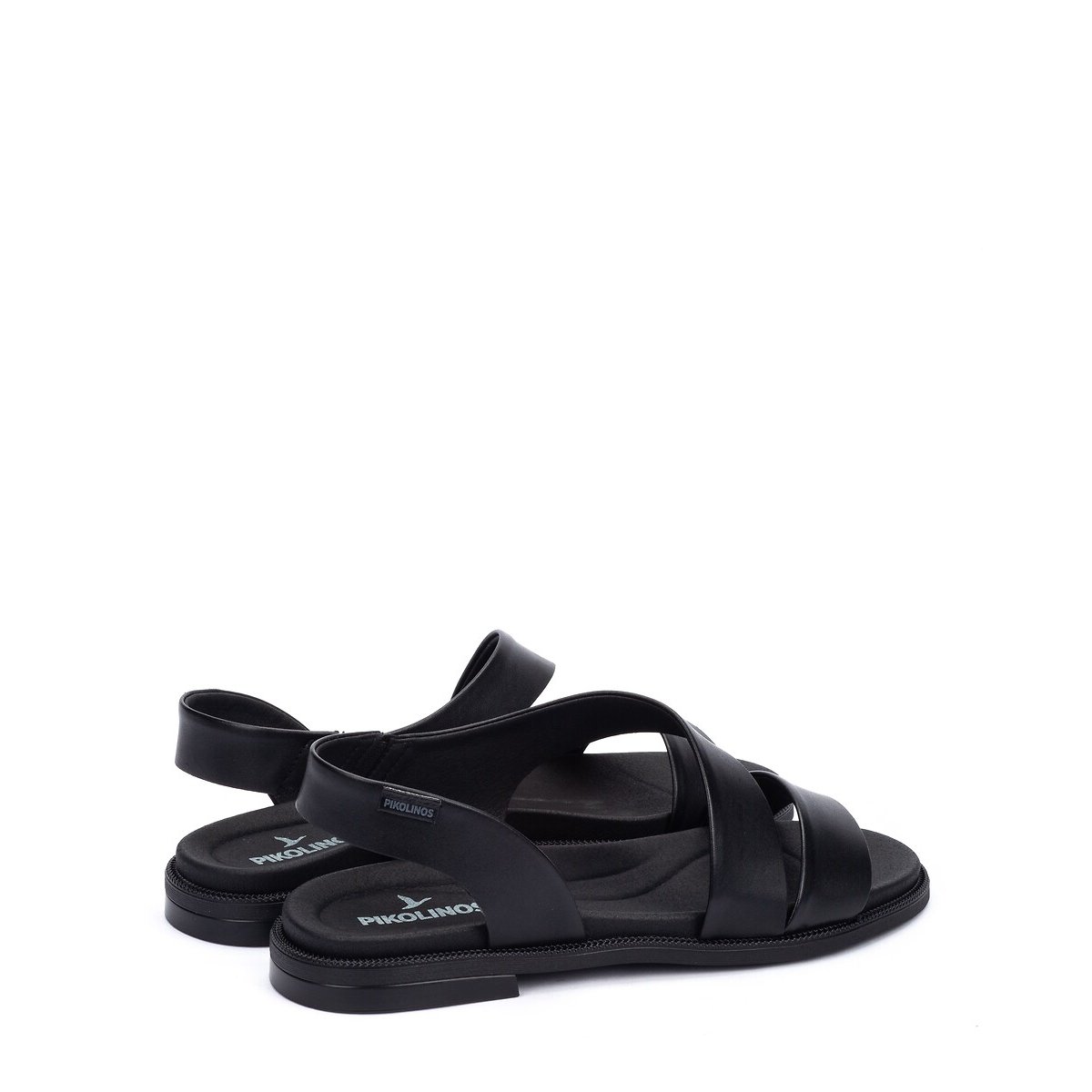 Sandales plates en cuir Navia noir, PIKOLINOS
