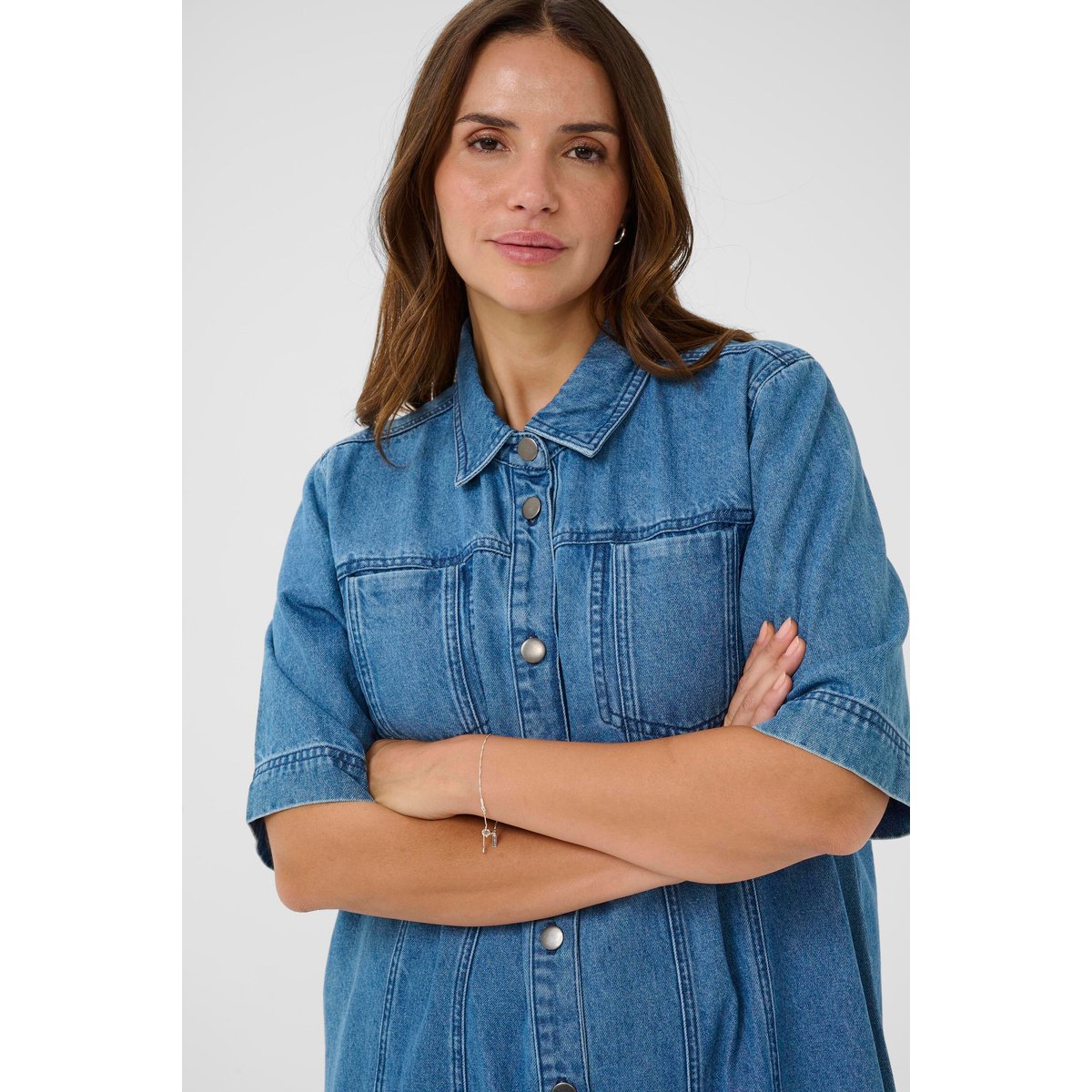 Robe en jean bleu blue denim, KAFFE CURVE