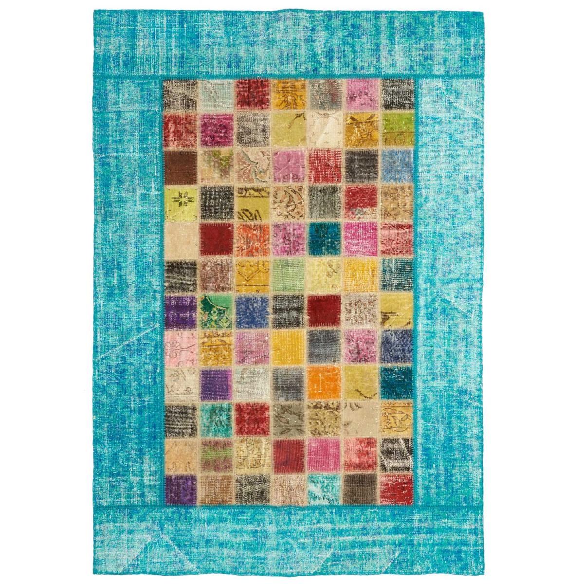 Tapis Chambre fait à la main en laine motif géométrique multicolore, UN AMOUR DE TAPIS