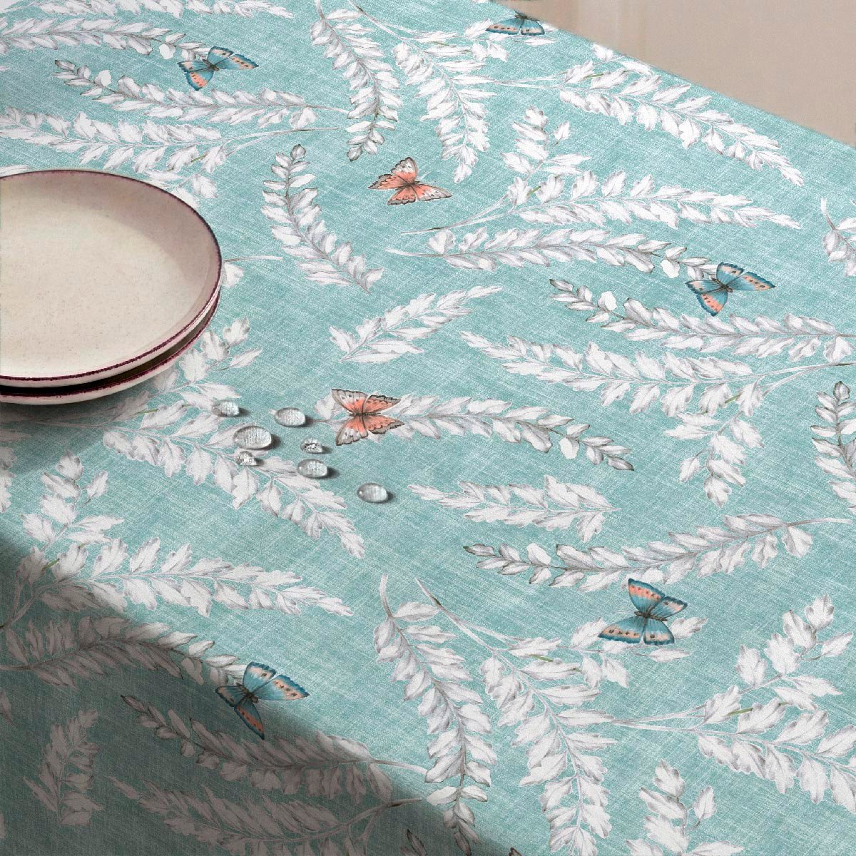 Nappe anti-taches Amazonas - 100% coton - turquoise, NAF NAF HOME