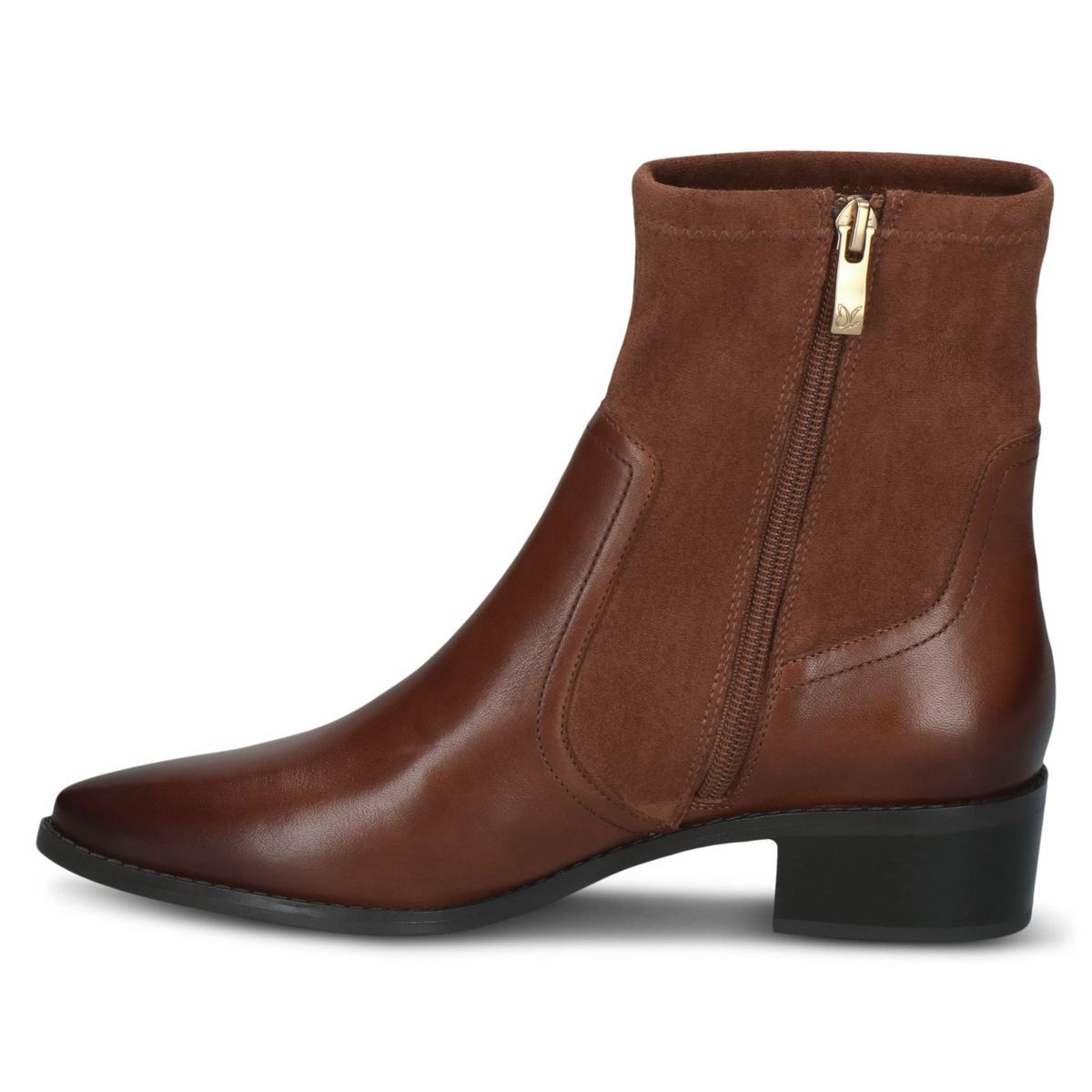 Bottine talon bloc marron chocolat nubuck, CAPRICE