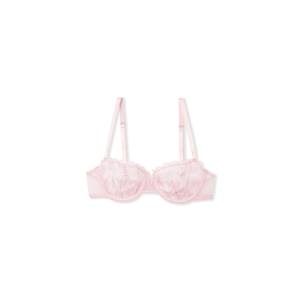 Soutien-gorge N.9 - Balconnet à broderie cœurs DESIR rose, ETAM