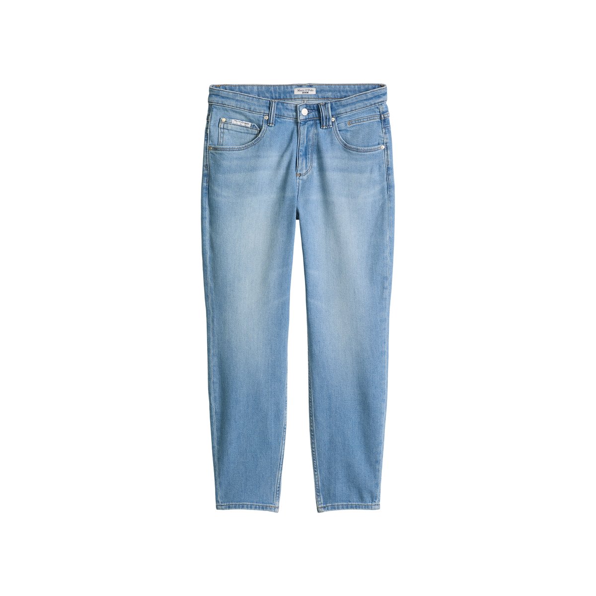 Jeans modèle Freja boyfriend ankle-length en mélange de coton organique et de lyocell bleu clair, MARC O’POLO DENIM