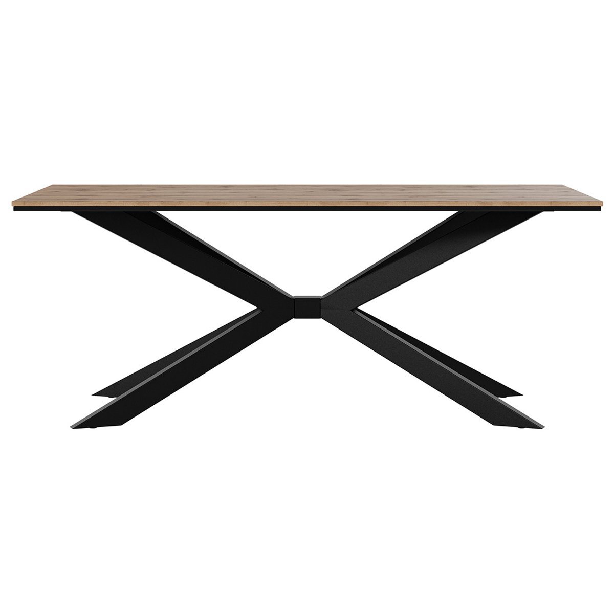 Table à manger 190x90 cm - CASEY bois / noir, LISA DESIGN