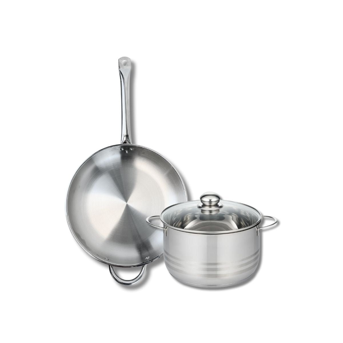 Batterie de cuisine 1 poêle 32cm + 1 faitout 24cm PROFI BRILLANT gris, ELO