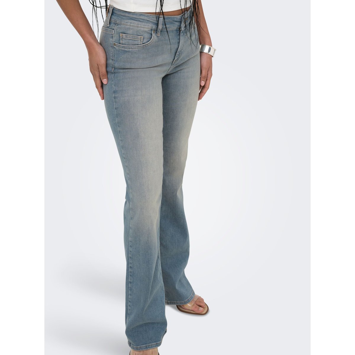 Jean Flared special blue grey denim, ONLY