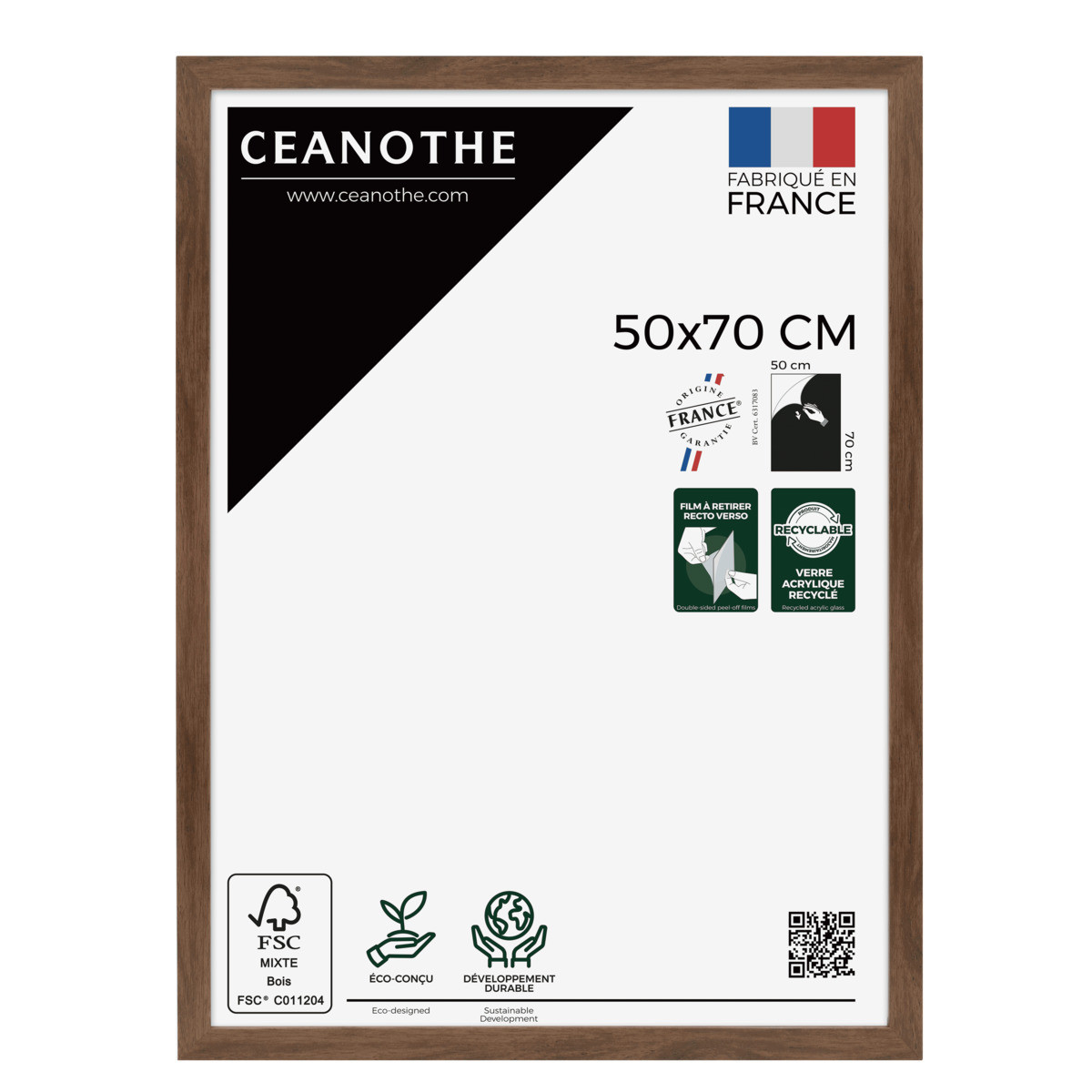 Cadre Photo Design En Bois Reconstitué Fsc ETERNEL marron, CEANOTHE