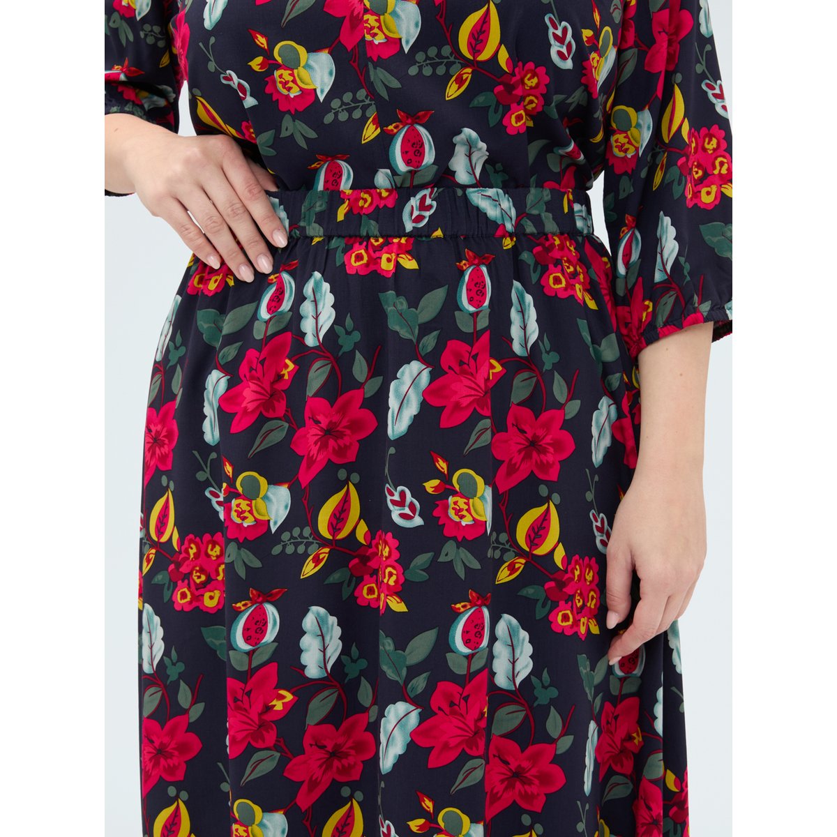Jupe longue à imprimé floral bleu, FIORELLA RUBINO