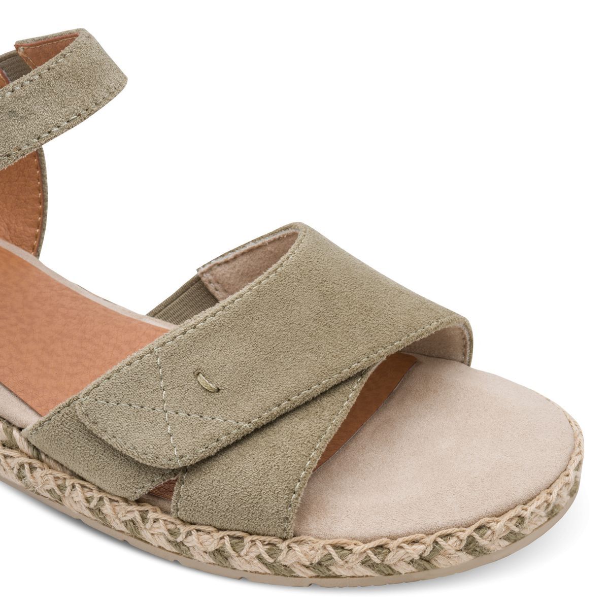 Sandale à talon vegan vert kaki, JANA